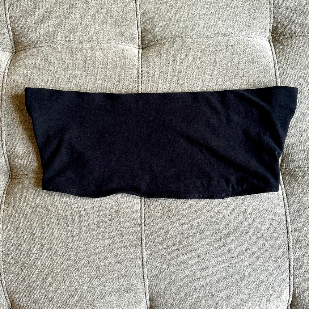 Women's Divided Black Bandeau/Crop Top